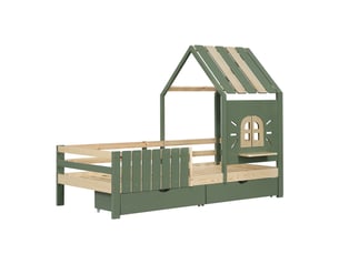 Lit cabane 90x200 cm RAYOFI   coloris vert