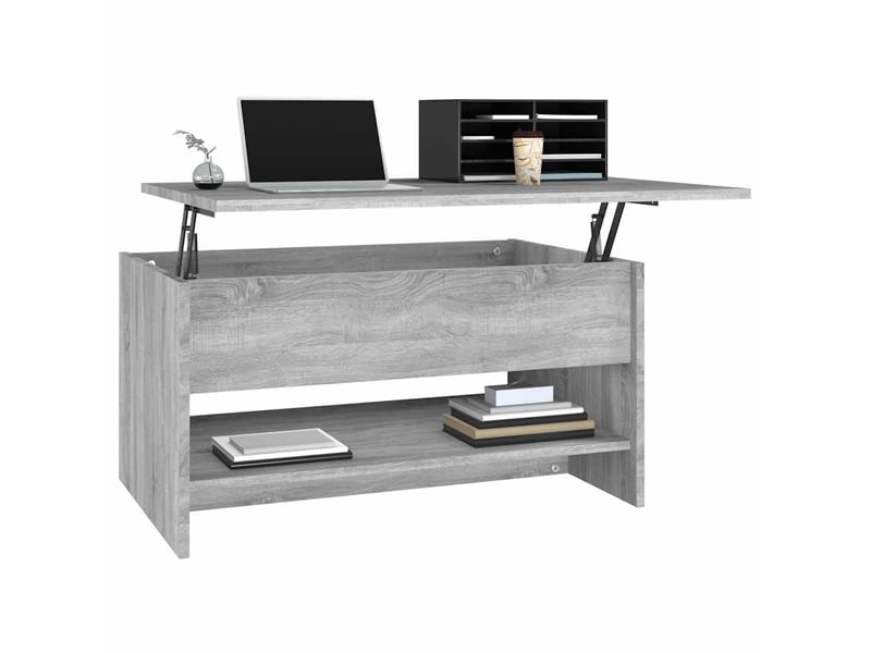  Table basse rectangulaire | table de salon sonoma gris 80x50x40 cm bois d'ingénierie  - Conforama D