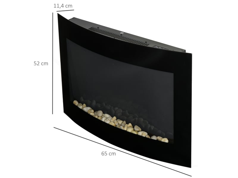 Cheminée électrique murale 65 cm, effet flamme led 3d, chauffage 9001800 w, 7 couleurs - Conforama E