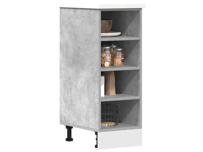  Meuble de rangement, meuble bas de cuisine gris béton 30x44,5x81,5cm bois d'ingénierie  - Conforama B