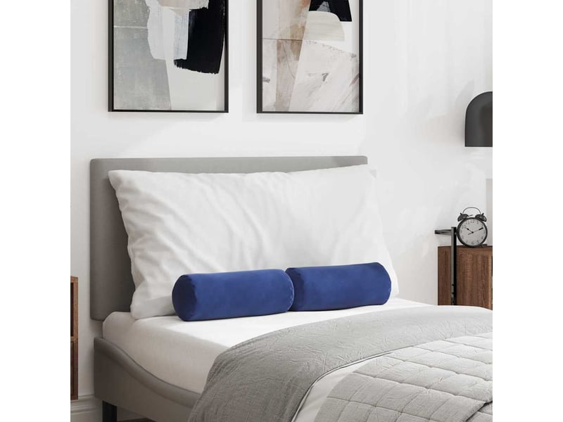  Lot de 2 coussins d'accent, coussins décoratifs, coussins lombaires bleu police ø 15 x 40 cm cf56719  - Conforama B