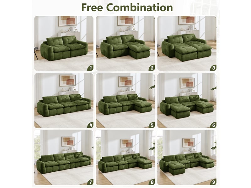 Pouf repose-pieds, 194x160x68 cm, 2 places, fermeture verrouillable, pliable, vert cao-W3325S00532-conf-NEW - Conforama D