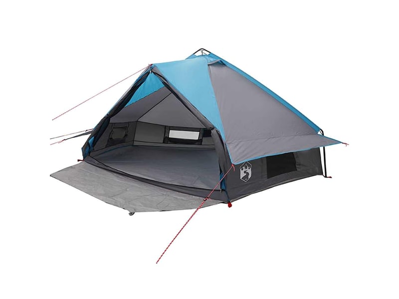 Tente de camping, tente teepee pour 8 personnes bleu et gris  - Conforama A