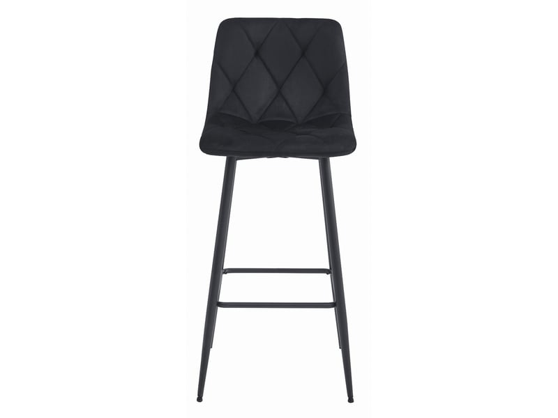  Tabouret de bar - leobert - nado - velours noirpieds noirs - lot de 4  - Conforama C