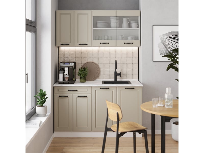  Vicco cuisine, sable campagneblanc, 140cm sans plan de travail  - Conforama C