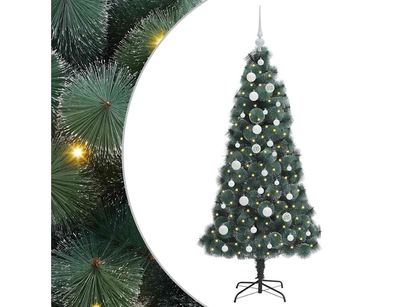 Sapin de noël, arbre de noël artificiel pré-éclairé avec ensemble de boules shl2633  - Conforama A