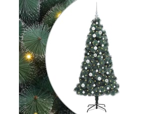 Sapin de noël, arbre de noël artificiel pré-éclairé avec ensemble de boules shl2633