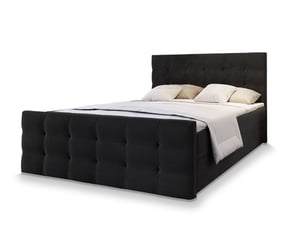 Lit avec rangement 180x200 cm <strong>MASSENO</strong> <strong></strong> coloris noir