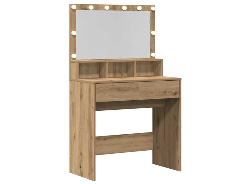  Coiffeuse, table de toilette chêne artisanal 80x41x134,5 cm  - Conforama E