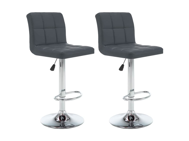  Lot de 2 tabouret de bar, chaise de bar gris similicuir shl24158  - Conforama B