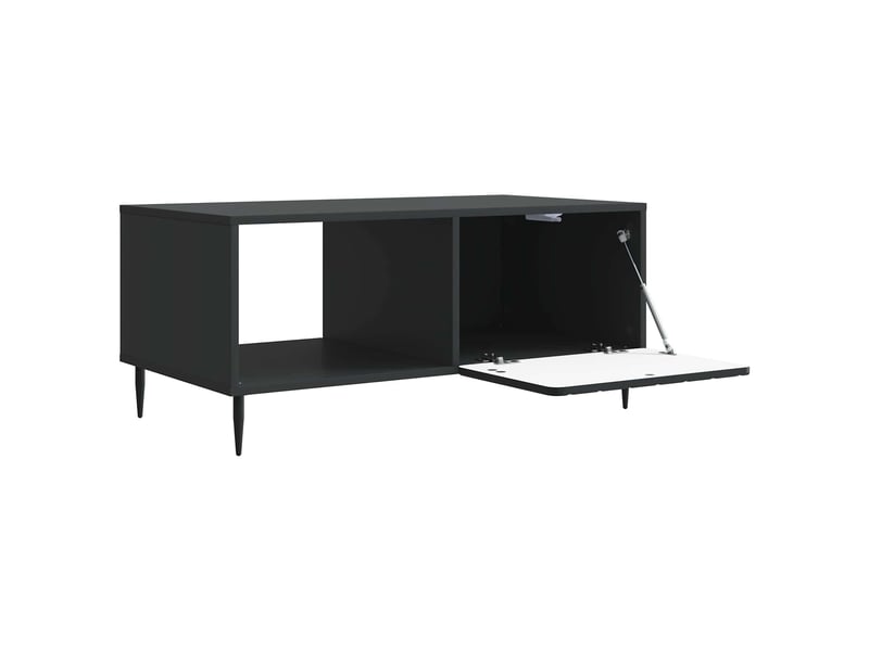  Table basse - table de salon - table à thé noir 90 x 50 x 40 cm bois d'ingénierie  - Conforama D