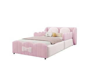 Lit coffre 90x200 cm <strong>HAVRYA</strong>  <strong></strong> coloris rose