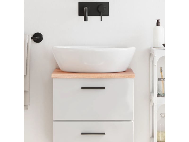 Comptoir de salle de bain, plan de travail marron clair 40x40x2 cm bois traité cf65823 - Conforama B