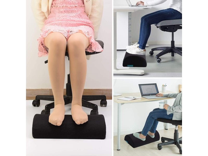 Repose-pieds bureau ergonomique avec mousse haute densité - Conforama E