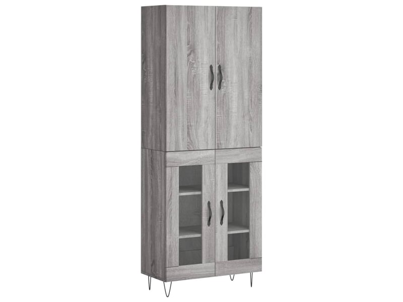  Buffet haut - bahut - meuble de rangement sonoma gris 69,5x34x180 cm bois d'ingénierie  - Conforama A
