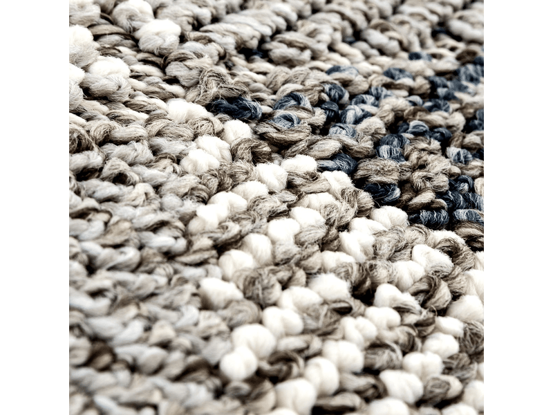 Tapis rond à motifs triangles gris - bukle  - Conforama E