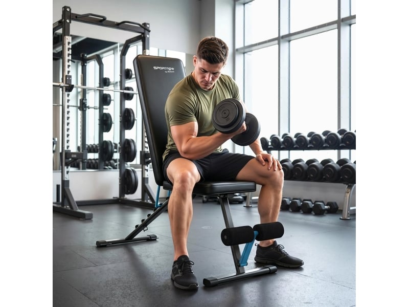  Banc de musculation réglable 7 positions avec rouleaux jambes homvra  - Conforama B