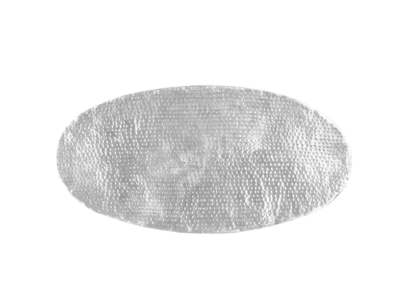  Table basse - table de salon - table à thé martelée argenté 100x50x28 cm aluminium  - Conforama E