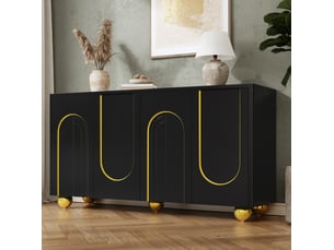 Buffet 4 porte(s)   <strong>ELVMI</strong> <strong></strong> - 140 cm coloris noir 