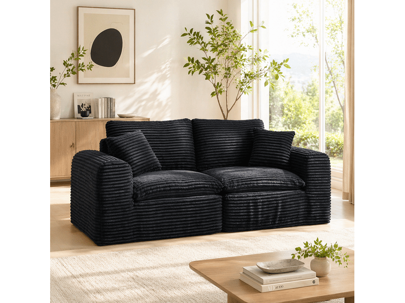  Customizable 3-in-1 layout: unleash your creativity! 3 independent modules easily combine into an l-shape, a straight sofa, or a temporary bed.  - Conforama B