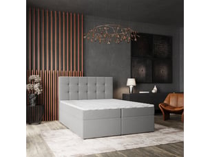 Lit avec rangement 140x200 cm <strong>MASSENO</strong> <strong></strong> coloris gris