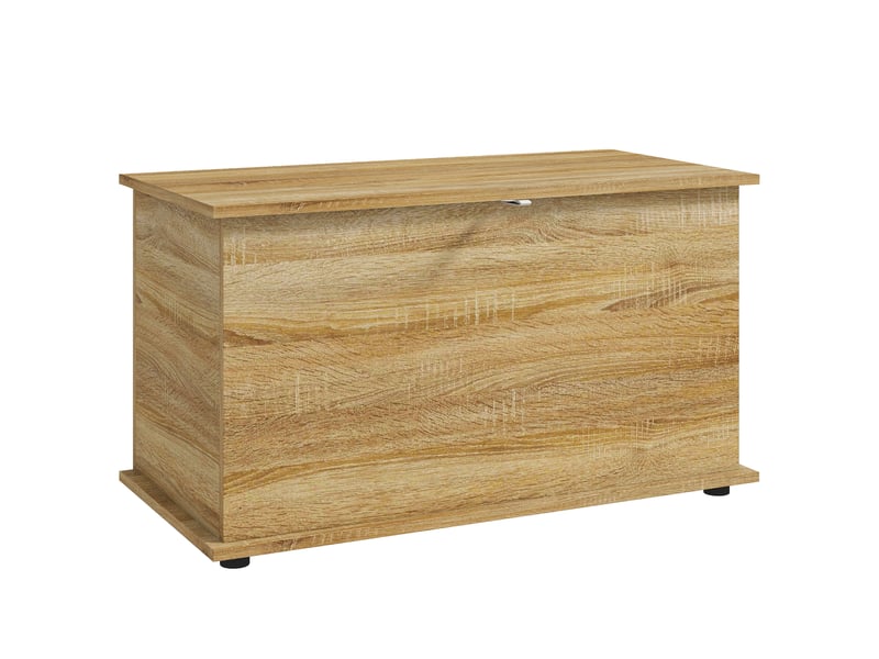  Coffre de rangement avec couvercle rabattable coloris naturel 80 x 40 x 45 cm  - Conforama B