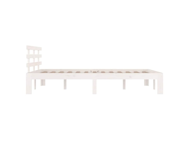  Lit double- lit adulte -  cadre de lit sans matelas blanc bois massif 120x200 cm  - Conforama D