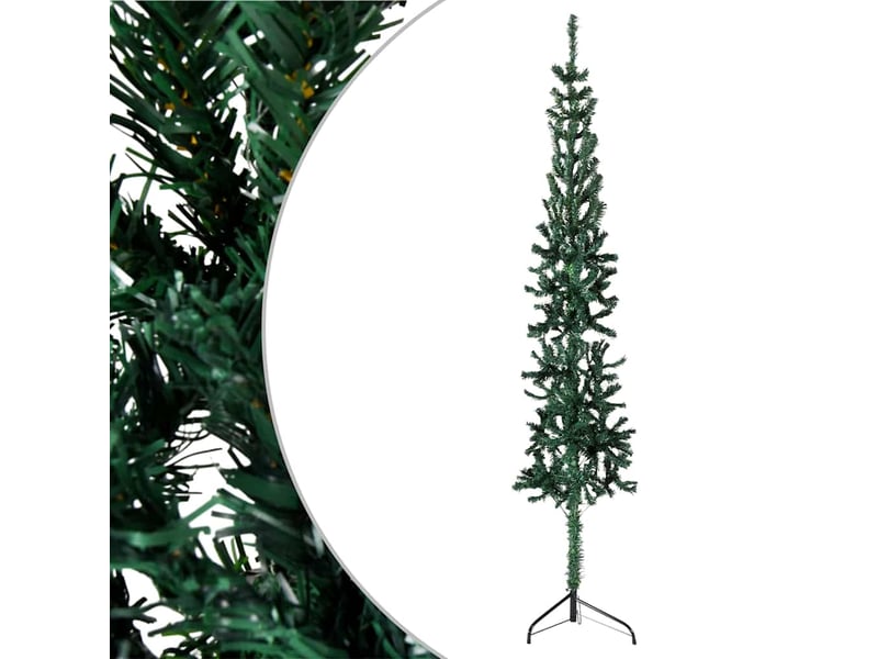  Demi sapin de noël, arbre de noël artificiel mince avec support vert 150 cm  - Conforama D