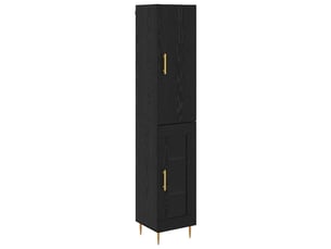 Buffet - haut armoire 2 pc chêne noir 34,5 x 34 x 180 cm