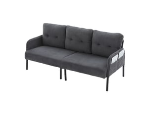Canapé droit fixe <strong>MAISENTIEL</strong> <strong></strong> 3 places Velours côtelé gris
