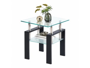 Table basse carré(e) coloris transparent <strong>CHICFURN</strong> <strong></strong> - 45 cmx45 cm