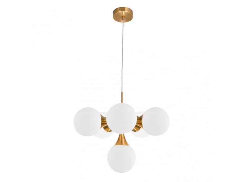  Fabrilamp frey, suspension, moderne, 6 x e14, doré, 43-110 x 44 x 44 cm 142896029 - Conforama A
