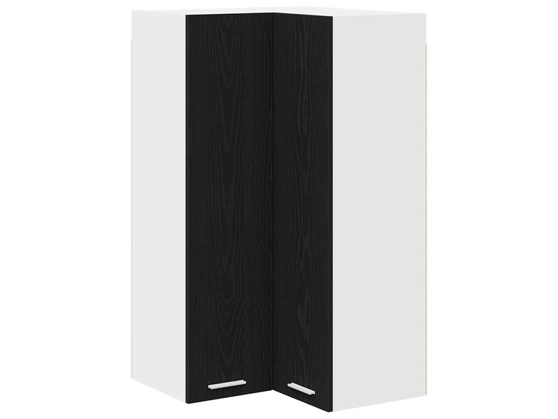 Meuble de rangement cuisine, armoire suspendue chêne noir et blanc 57x57x100cm - Conforama A