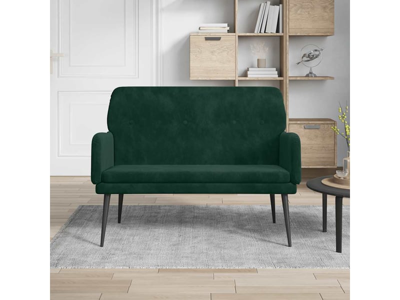  Banc chambre, banc de lit vert foncé 108x79x79 cm velours  - Conforama B