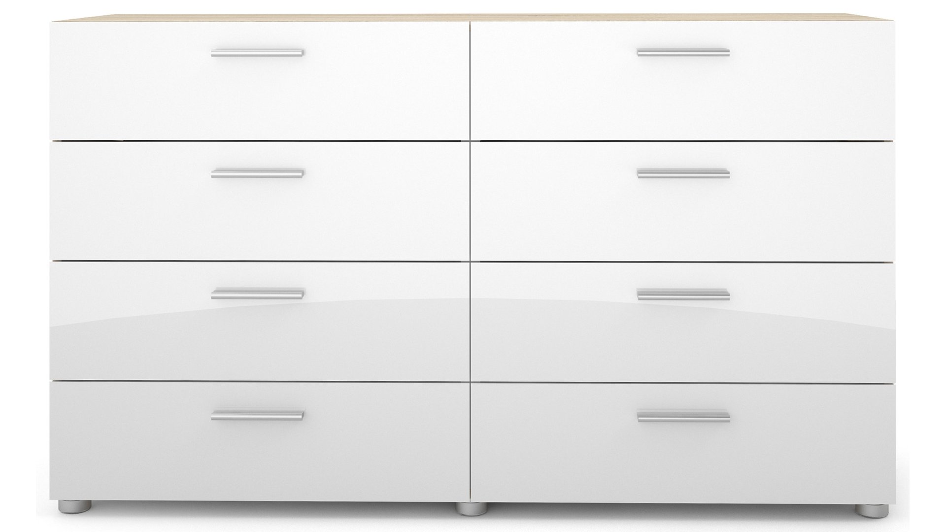Commode 8 tiroirs LAKE coloris chêne/blanc bicolore 82.9 Conforama
