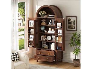 Buffet 2 porte(s) 2 tiroir(s) Fay Lum - 76 cm coloris marron