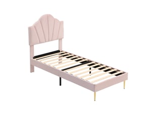 Lit simple 90x200 cm BEAOK   coloris rose