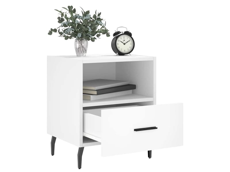  Lot de 2 tables de chevet - cabinet de chevet - table de nuit blanc 40x35x47,5 cm bois d’ingénierie  - Conforama B