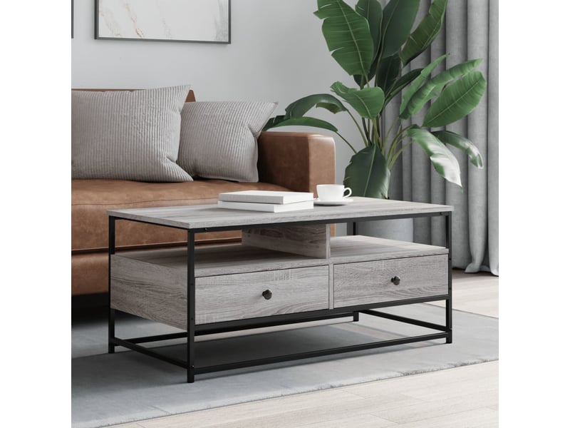  Table basse - table de salon - table à thé sonoma gris 100 x 51 x 45 cm bois d'ingénierie  - Conforama B
