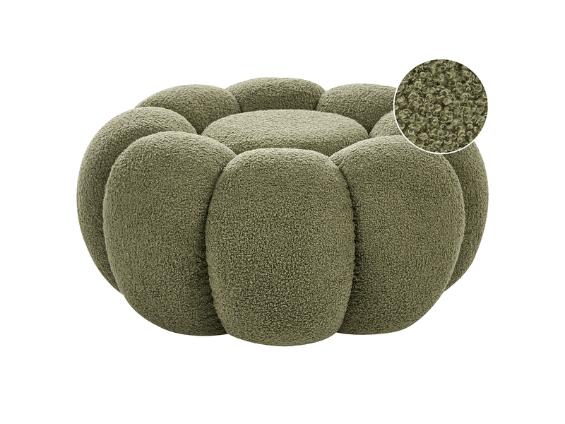  Pouf beaufort bouclé vert  - Conforama A