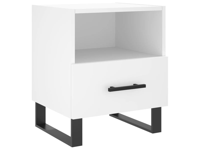  Lot de 2 tables de chevet - cabinet de chevet - table de nuit blanc 40x35x47,5 cm bois d’ingénierie  - Conforama E