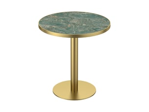 Table à manger 70 cm plateau effet marbre design moderne en pierre frittée résistant aux rayures et à l'abrasion surface déperlante pieds en acier inoxydable usage polyvalent