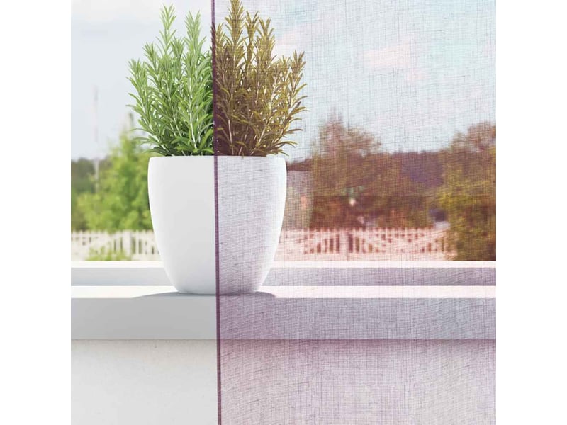 Lot de 2 rideaux en voile, voilages avec boucles violet 140x225 cm cf44338 - Conforama C