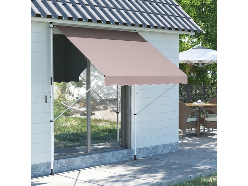  Store banne rétractable manuelle 200 x 150 x 170-280 cm pour balcon et terrasse, hauteur réglable par manivelle, beige  - Conforama C