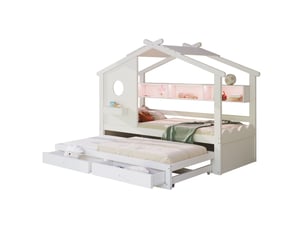 Lit gigogne 90x190/200 cm OKWISH   coloris blanc