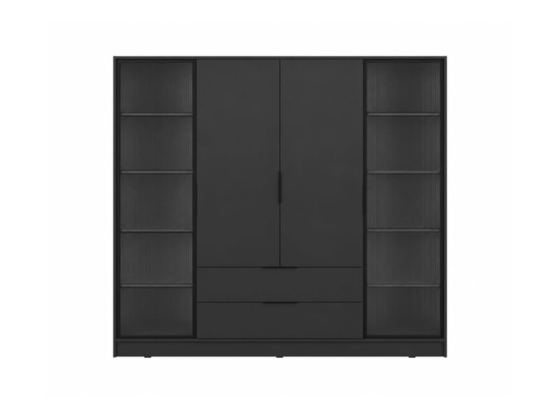  Mirage - armoire 2 tiroirs et 4 portes dont 2 vitrées aux extrémités 206cm  - Conforama A