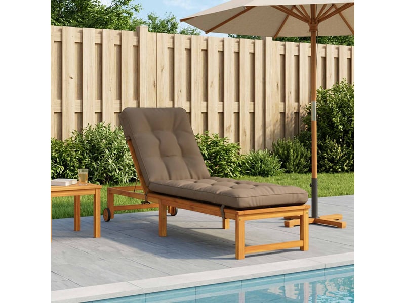 Coussin de transat, coussin pour bain de soleil vianen 100 % polyester taupe 200 x 55 x 8 cm cf56350 - Conforama B