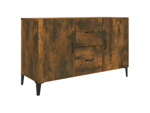 Buffet - bahut - meuble de rangement chêne fumé 100x36x60 cm bois d'ingénierie