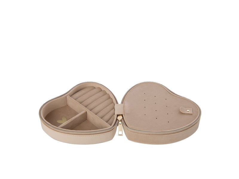  Boîte à bijoux cœur oto 15cm beige  - Conforama C