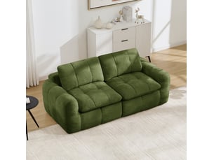Canapé droit compressé fixe <strong>MAISENTIEL</strong> <strong></strong> 2 places Tissu vert